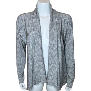 Athleta Nirvana Wear Two Ways Wrap Cardigan Sweater L Gray Modal